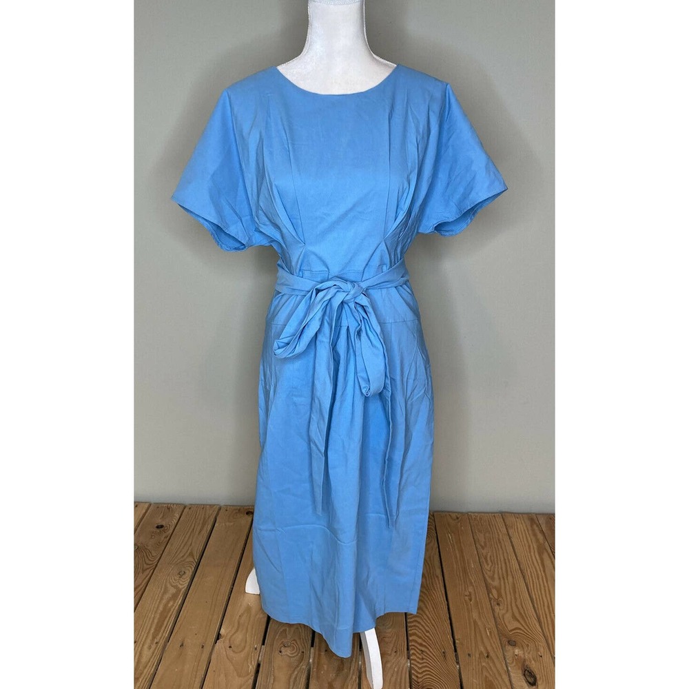 NWT GOWNTOWN Short Sleeve Tie Waist Midi Dress 3XL